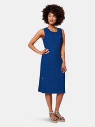 Hilary Dress in Rib Knit Blue