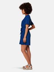 Leia Romper in Rib Knit Blue