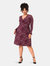 Long Sleeve Perfect Wrap Dress (Curve) - Bold Cheetah Cabernet