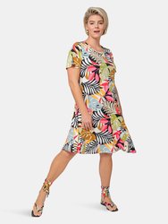 Maci Dress in Paradise Pop (Curve) - Multi