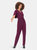 Michaela Jumpsuit in Textured Crepe Dark Purple