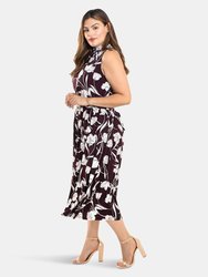 Mindy Shirred Dress in Pressed Tulips Fig