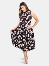 Mindy Shirred Dress in Pressed Tulips Fig