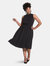 Mindy Shirred Midi Dress in Black Crepe (Curve) - Black Crepe