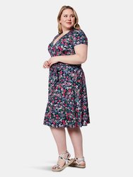 Perfect Wrap Cap Sleeve Dress in Garden Floral (Curve)