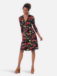 Perfect Wrap Dress in Poppy Black - Poppy