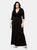 Perfect Wrap Maxi Dress in Black Crepe (Curve) - Black