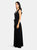 Perfect Wrap Sleeveless Maxi Dress In Black Crepe