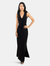 Perfect Wrap Sleeveless Maxi Dress In Black Crepe - Black Crepe