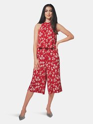 Skyler Cropped Jumpsuit in Casanova Cherry