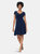 Sweetheart A-Line Dress in Classic Navy Crepe Blue - Classic-Navy