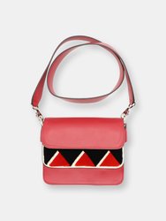 les petits joueurs Women's Bibi Geometry 03 Leather Shoulder Bag - Strawberry