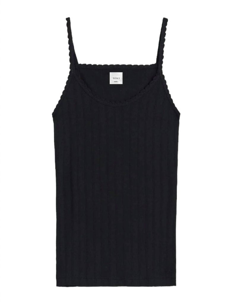 Women'S Pointelle Tank - Black