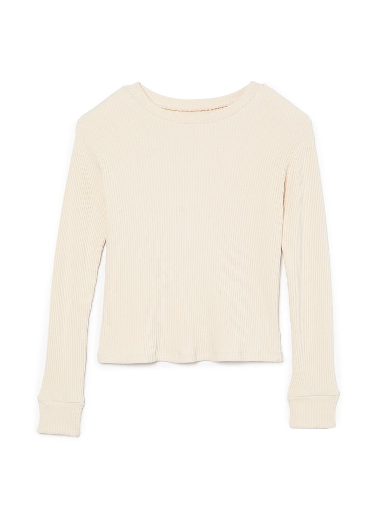 Bergen Rib Pullover Top - Ecru