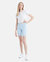 Madrid Ribbed Biker Short - Cloud