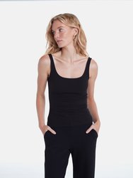 Naples Square Neck Tank Top - Black