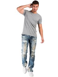 Men's Slim Straight Premium Jeans - Blue Demon