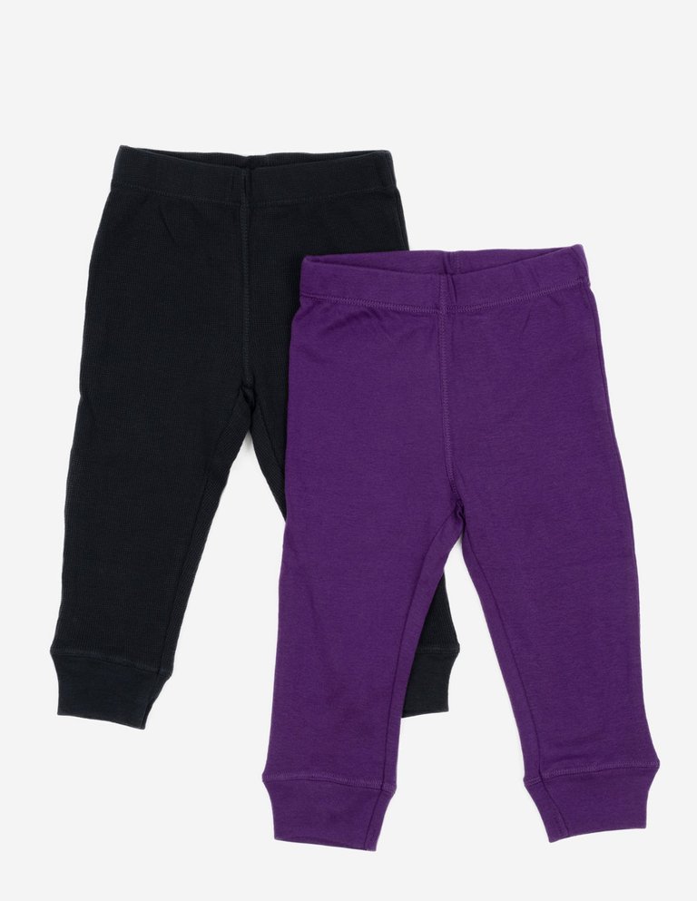 Baby Boho Crawling Pants & Legging Set - Dark-Purple