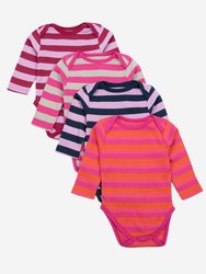 Baby Cotton Bodysuits Striped 4-Pack