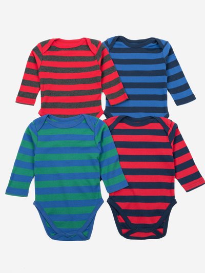 Leveret Baby Cotton Bodysuits Striped 4-Pack product