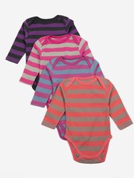 Baby Cotton Bodysuits Striped 4-Pack