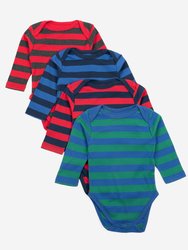 Baby Cotton Bodysuits Striped 4-Pack