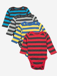Baby Cotton Bodysuits Striped 4-Pack