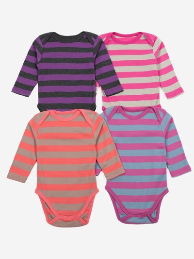 Leveret Baby Cotton Bodysuits Striped 4-Pack product