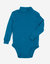 Baby Cotton Boho Turtleneck Bodysuit - Teal Blue