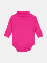 Baby Cotton Turtleneck Bodysuit - Hot-Pink