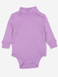 Baby Cotton Turtleneck Bodysuit - Purple