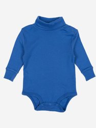 Baby Cotton Turtleneck Bodysuit - Royal-Blue