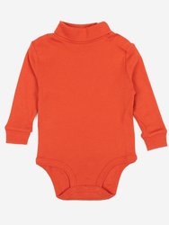 Baby Cotton Turtleneck Bodysuit - Orange