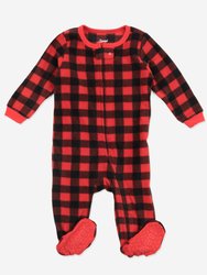 Baby Footed Fleece Plaid Pajamas