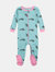 Baby Footed Ocean Animal Pajamas - Whale-Narwhal-Blue