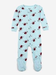 Baby Footed Vehicle Pajamas - Helicopter Red