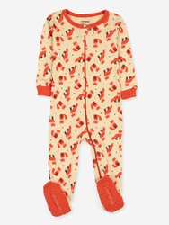 Baby Footed Wild Animals Pajamas - Fox Beige