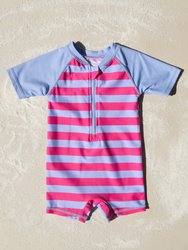 Baby One Piece Rash Guard UPF 50+ - Purple Denim