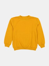 Boho Solid Color Pullover Sweatshirt - Mustard-Yellow