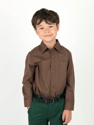 Boys Dress Shirt - Brown