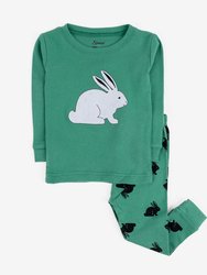 Bunny Rabbit Cotton Pajamas - bunny-green