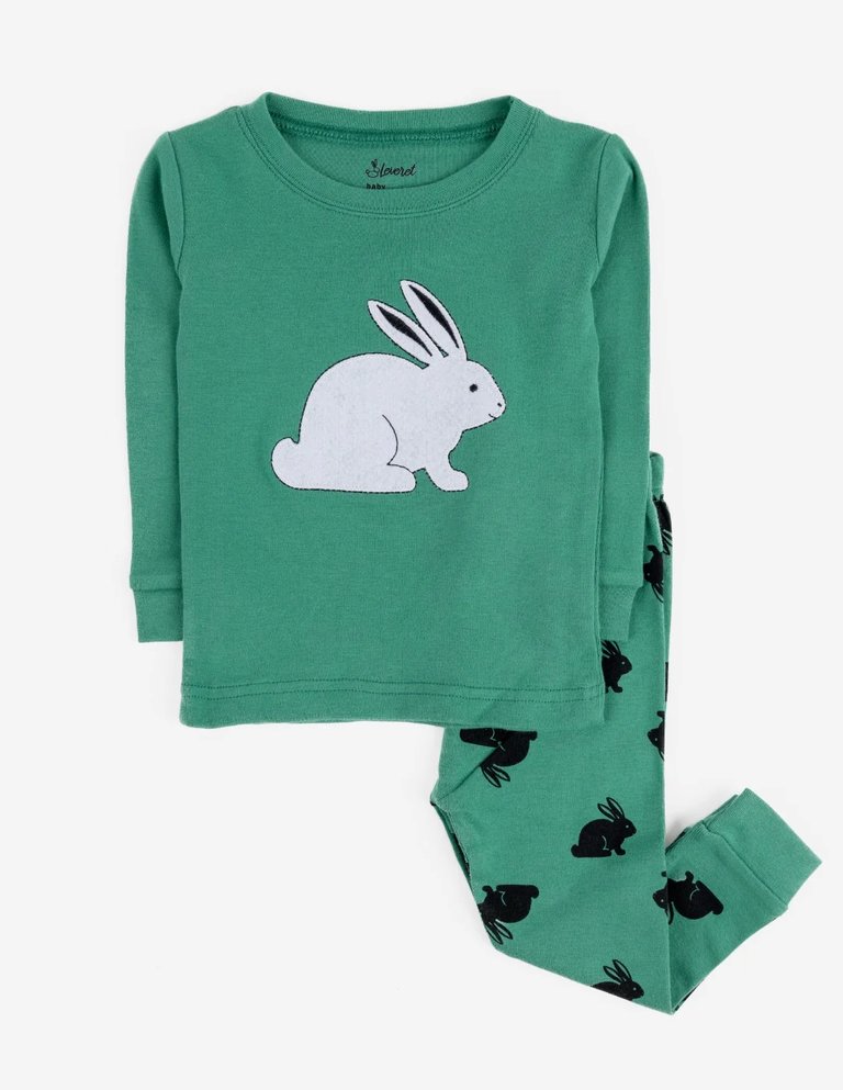 Bunny Rabbit Cotton Pajamas - bunny-green