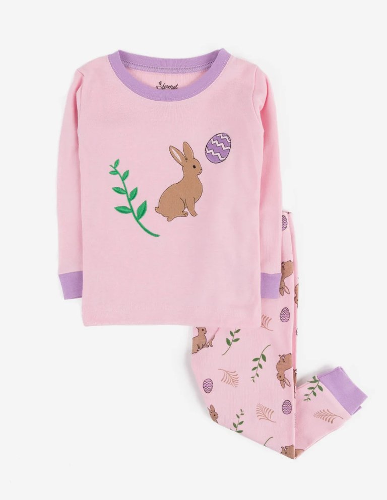 Bunny Rabbit Cotton Pajamas - bunny-light-pink