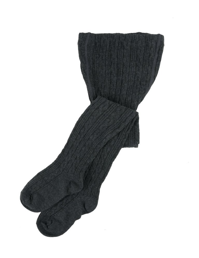 Cable Knit Tights - Dark Grey