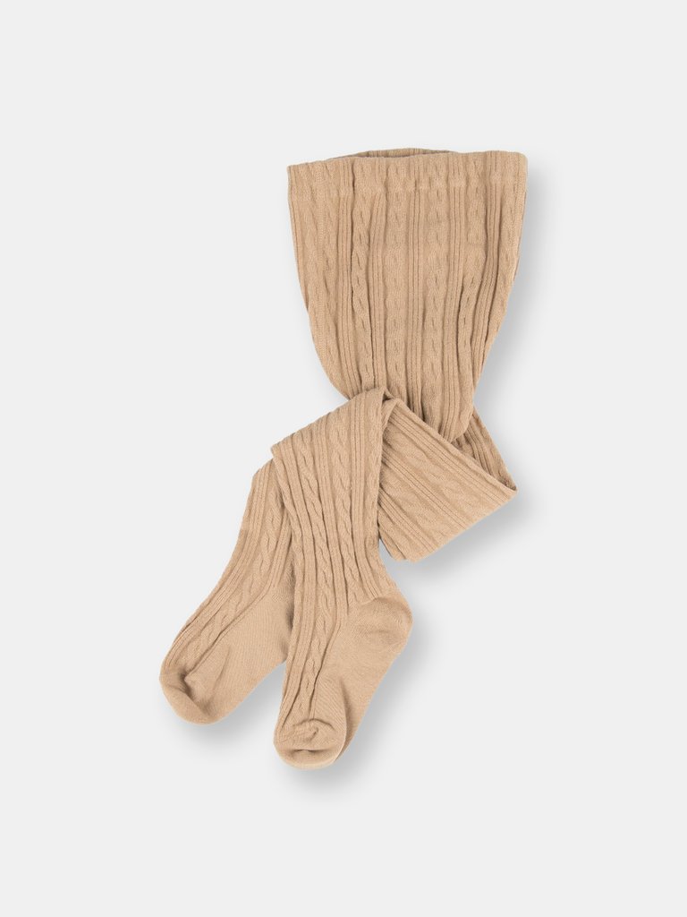 Cable Knit Tights - Beige
