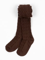 Cable Knit Tights - Brown