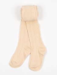 Cable Knit Tights - Cream