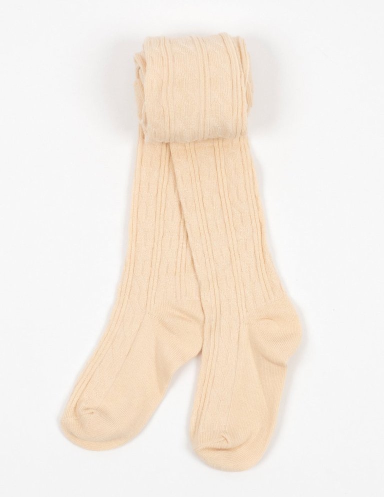 Cable Knit Tights - Cream