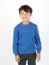Classic Solid Color Pullover Sweatshirt - Royal-Blue