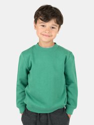 Classic Solid Color Pullover Sweatshirt - Green